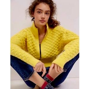 Anthropologie Maeve Yellow Buttercup Knit Ski Sweater
